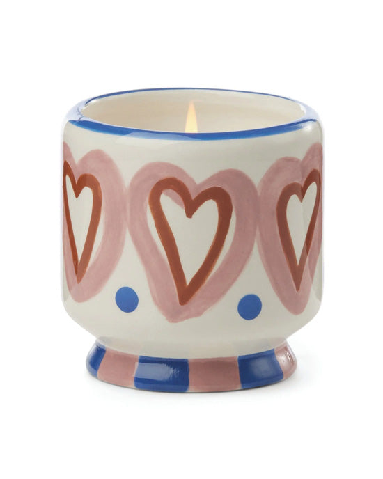 A Dopo Hearts Ceramic Candle - Rosewood Vanilla