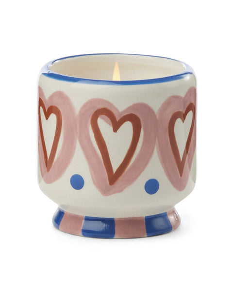 A Dopo Hearts Ceramic Candle - Rosewood Vanilla