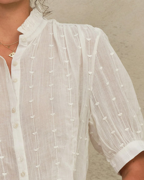 Alli Embroidered Top Ecru - shopatstocks