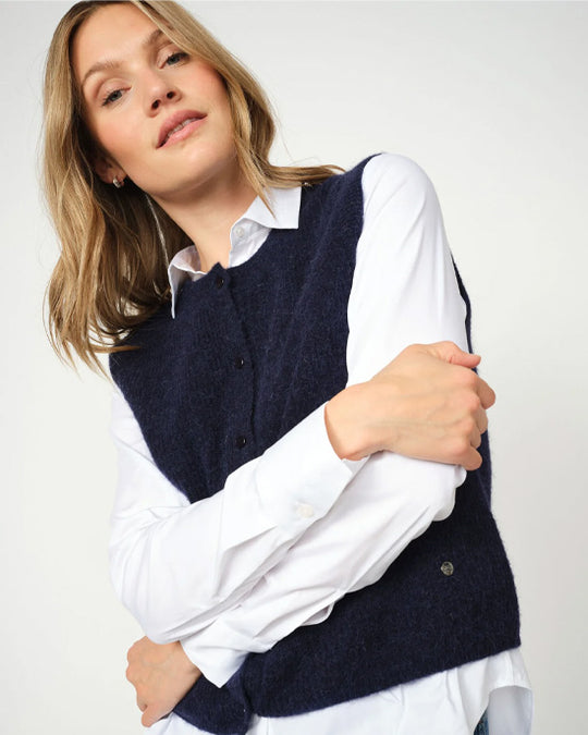 Almine Thora Knit Vest Maritime Blue