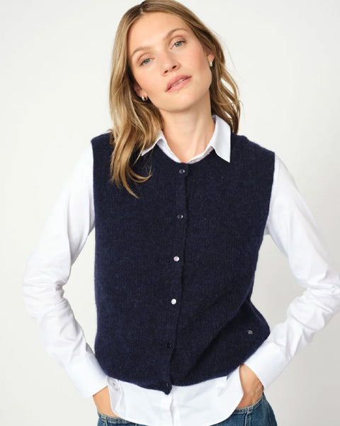 Almine Thora Knit Vest Maritime Blue