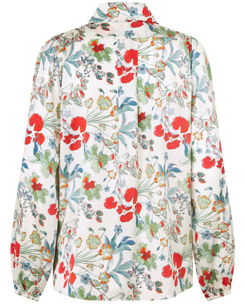 Annabelle Silk Blouse Fleurette Leche - shopatstocks