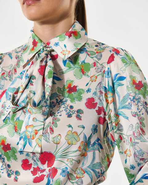 Annabelle Silk Blouse Fleurette Leche - shopatstocks