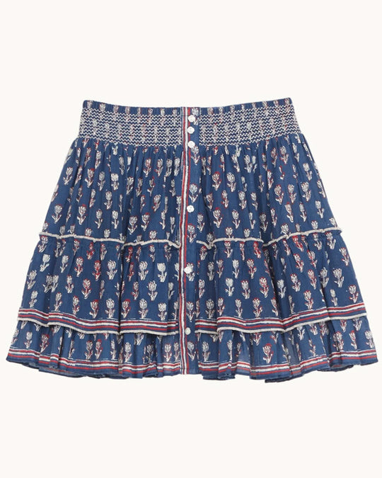 Ari Print Mini Skirt Indigo
