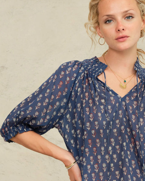 Ari Print Top Indigo - shopatstocks