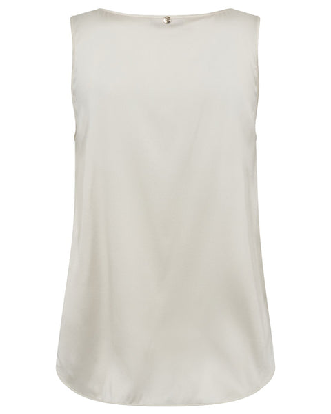Astrid V-Neck Silk Tank Top Ecru