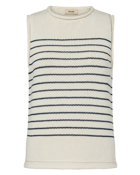 Aubin Stripe knit top Ecru