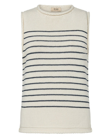 Aubin Stripe knit top Ecru