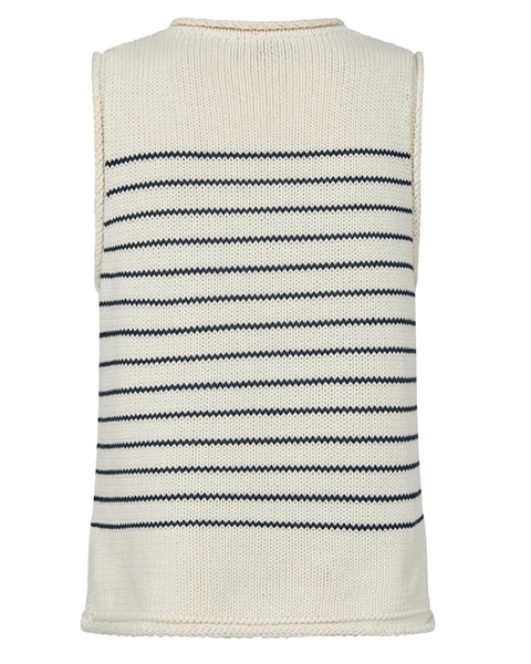 Aubin Stripe knit top Ecru