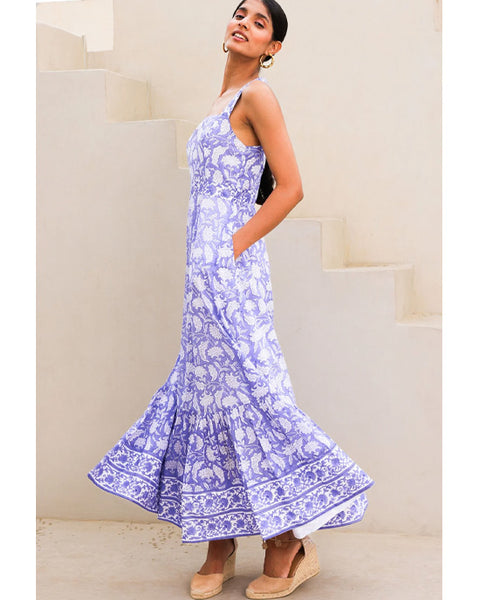 Aurelia Organic Cotton Block Print Dress