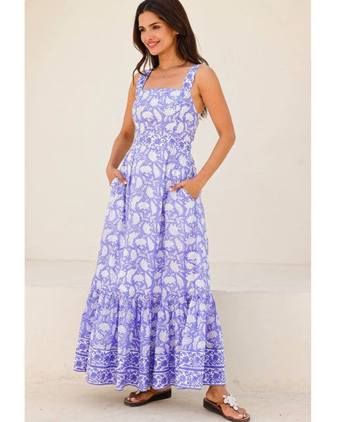 Aurelia Organic Cotton Block Print Dress