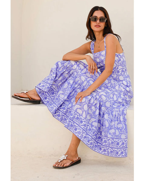 Aurelia Organic Cotton Block Print Dress