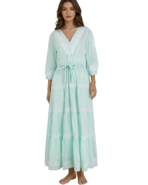 Azula Maxi Dress Mint/White