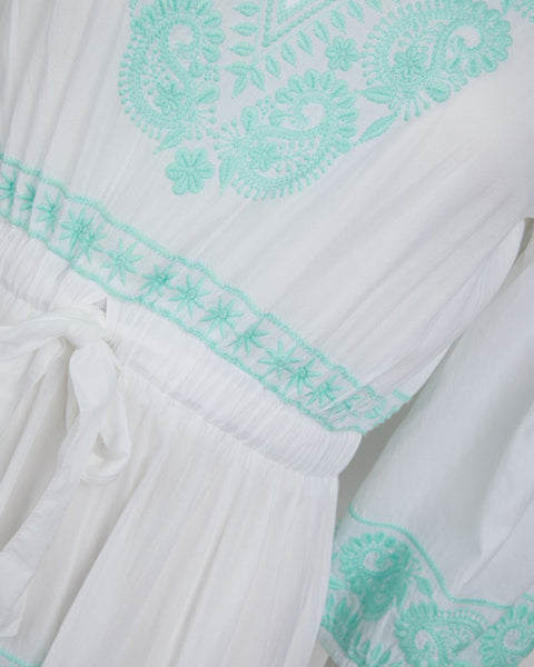 Azula Maxi Dress White/Aqua