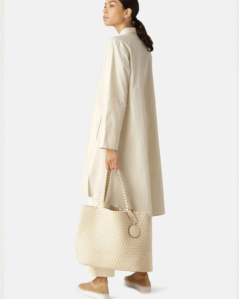 Braided Tote Bag Ivory Platin - shopatstocks