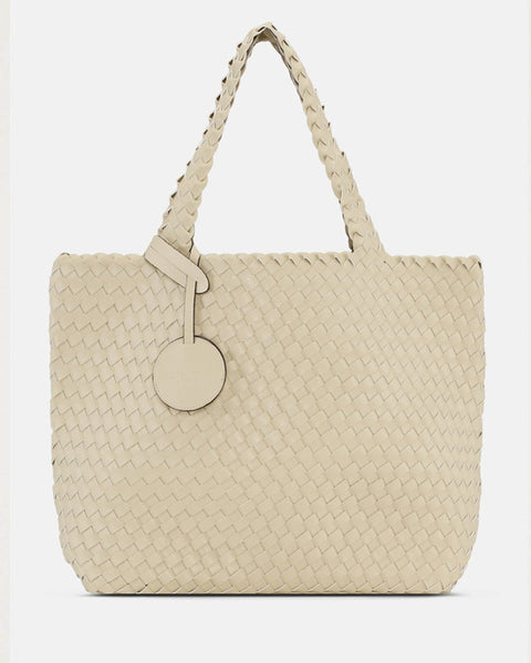 Braided Tote Bag Ivory Platin - shopatstocks