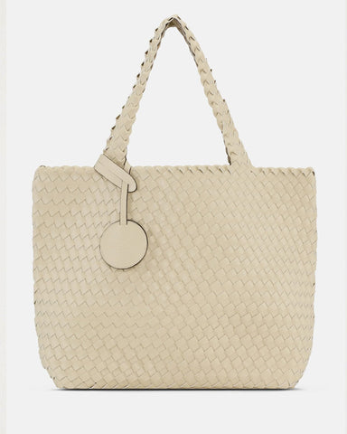 Braided Tote Bag Ivory Platin - shopatstocks