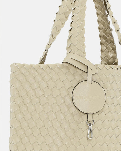 Braided Tote Bag Ivory Platin - shopatstocks