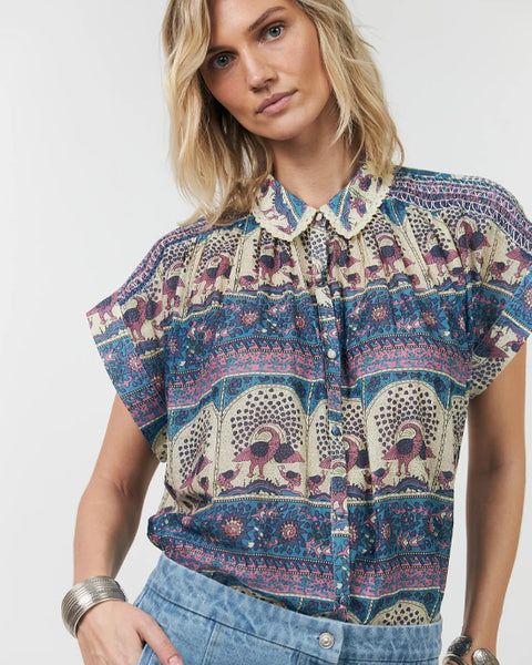 Badal Shirt Blue Print - shopatstocks