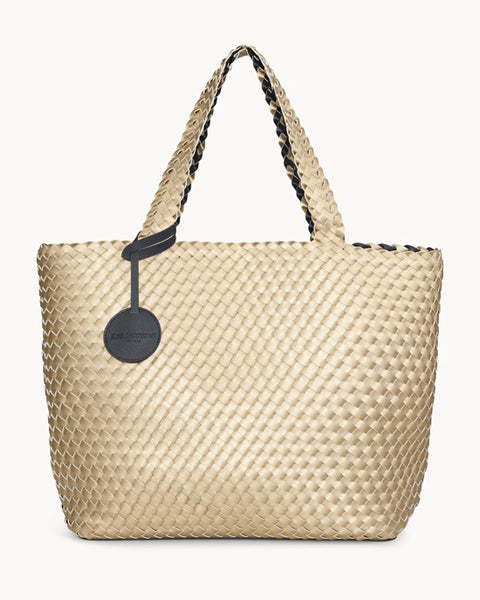 Large Braided Tote Bag True Navy Platin - shopatstocks