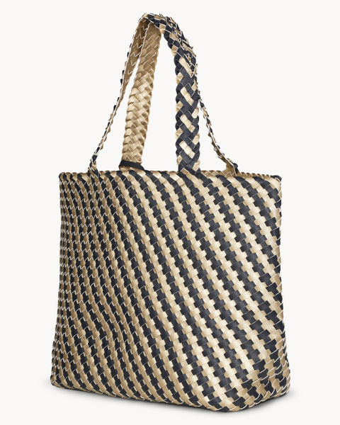 Large Braided Tote Bag True Navy Platin - shopatstocks