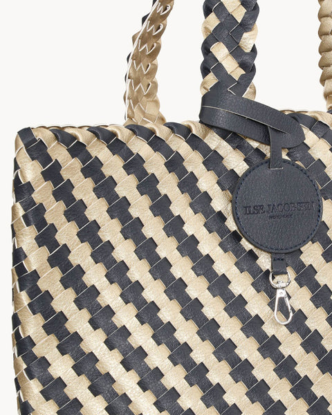 Large Braided Tote Bag True Navy Platin - shopatstocks