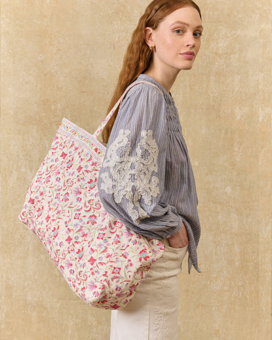 Tote Bag Beverly Cream Floral