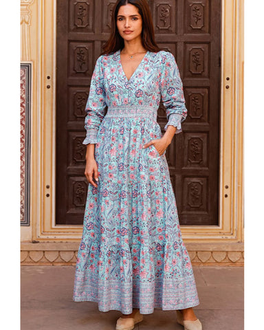 Billie Organic Cotton Block Print Dress