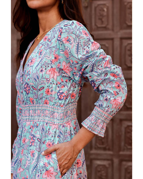 Billie Organic Cotton Block Print Dress