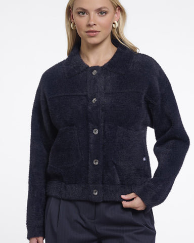 Bubbly Boxy Jacket Dark Navy