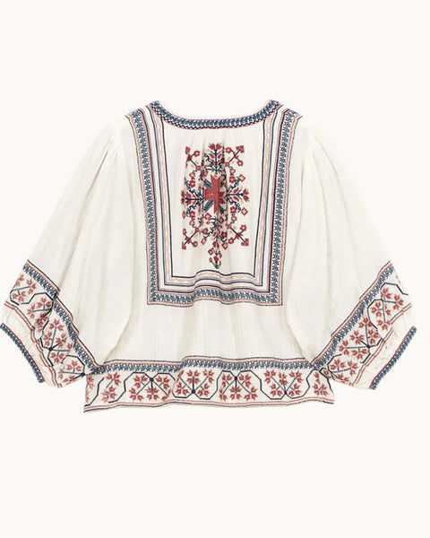 Calista Embroidered Jacket Ecru - shopatstocks