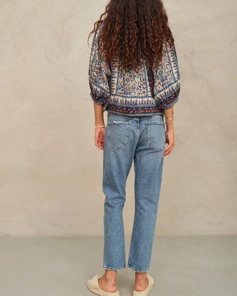Cass Print Jacket Indigo - shopatstocks