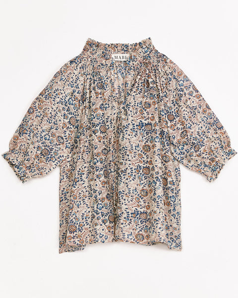 Cass Print Top Navy