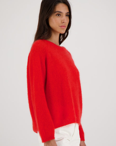Cidjey Round Neck Sweater Poppy Red