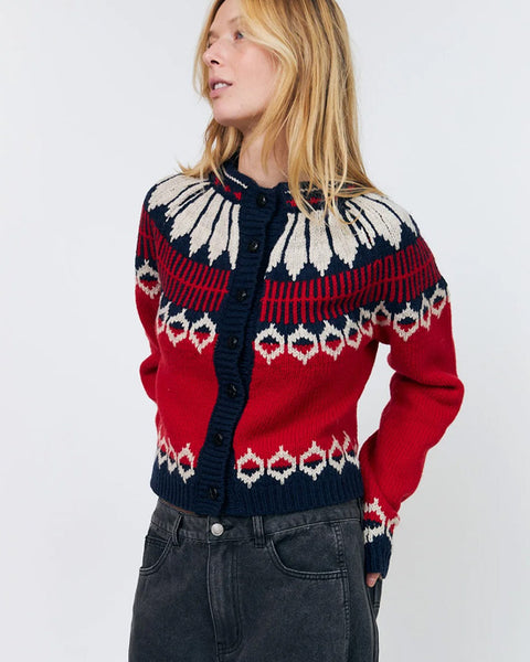 Clare Knit Cardigan Red