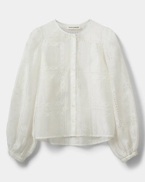 Cora Embroidered Shirt Off White