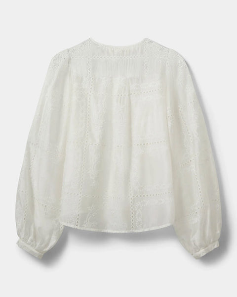 Cora Embroidered Shirt Off White