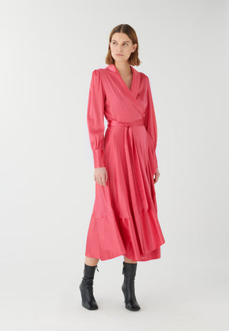 Vitah Wrap Dress Hot Pink