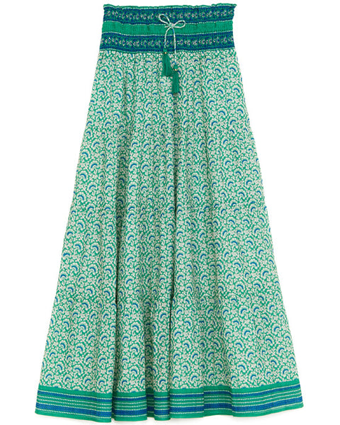 Dana Print Maxi Skirt Green