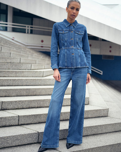Dara Deco Jeans Mid Blue