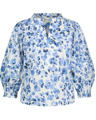 Dascha Top Warm white / Blue Cheetah