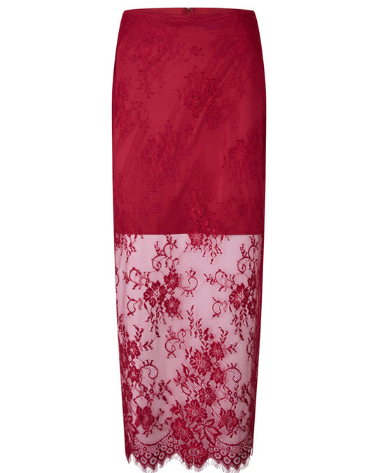 Diana Lace Skirt Cranberry