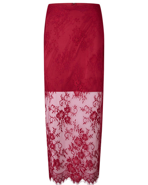 Diana Lace Skirt Cranberry