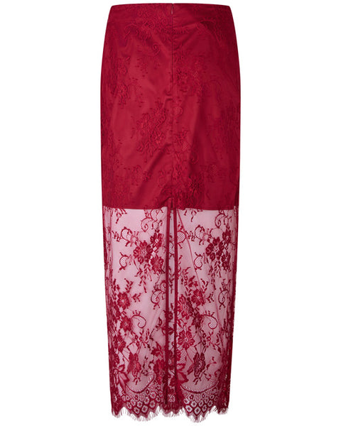Diana Lace Skirt Cranberry