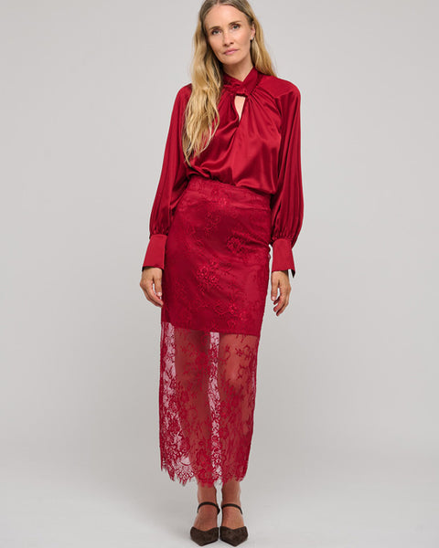 Diana Lace Skirt Cranberry