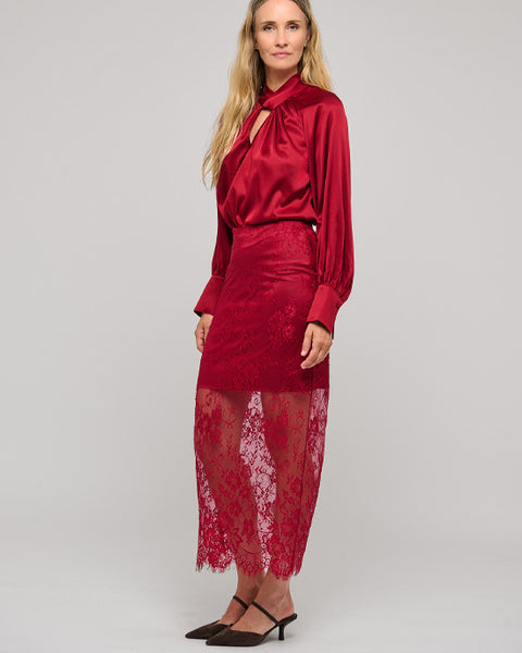 Diana Lace Skirt Cranberry