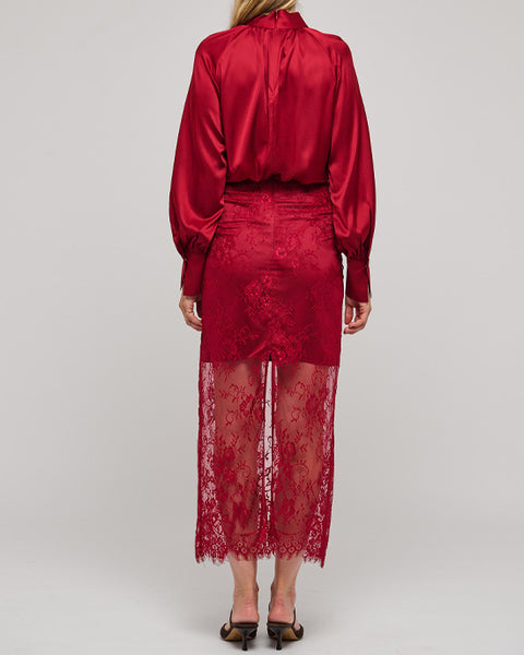 Diana Lace Skirt Cranberry