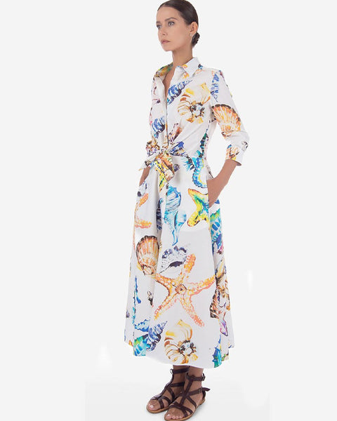 Dralla Multi Sea Printed Midi Dress