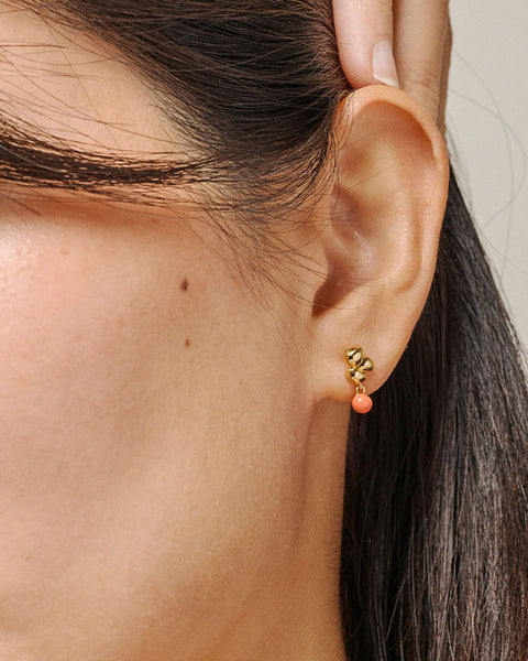 Nara Ball Earrings Light Coral - shopatstocks