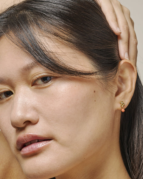 Nara Ball Earrings Light Coral - shopatstocks